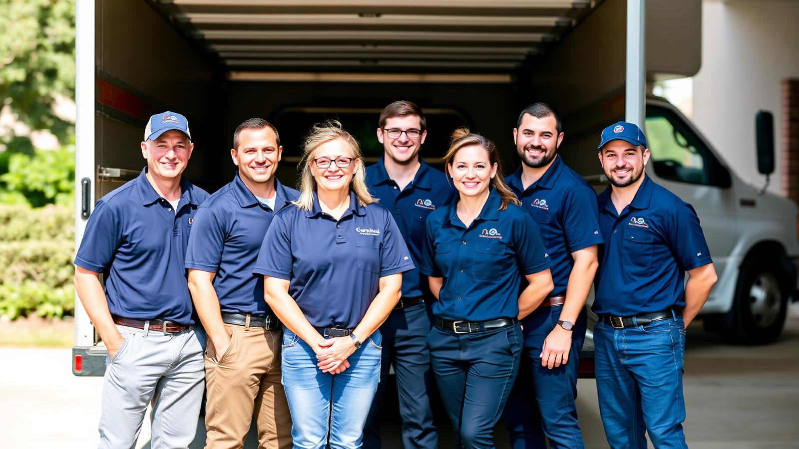 Georgetown Moving Red Poppy team portrait in front of a moving truck